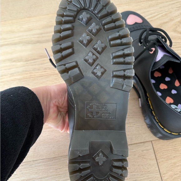 Dr. Martens Black Boots with Pink and Orange Heart Details - Picture 4 of 5